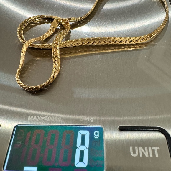 Pure 18k Japan yellow gold graduated reversible cleopatra necklace - Picture 7 of 7